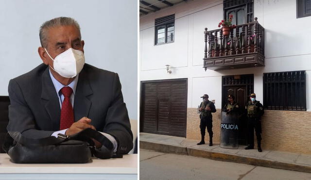 Agentes policiales y fiscales allanan el domicilio de Oscar Altamirano Quispe. Foto: Composición La República