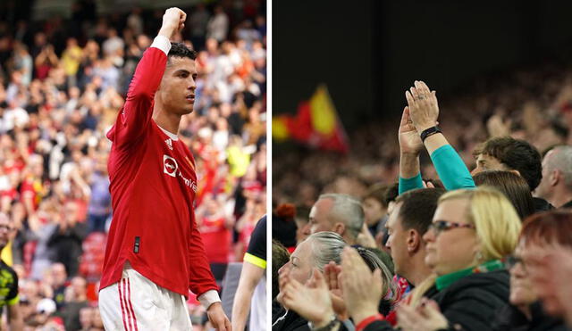 Cristiano Ronaldo recibió la ovación de Anfield Road tras perder a uno de sus hijos. Foto: Alejandro Garnacho/Instagram/difusión