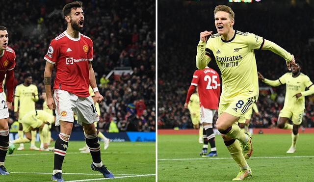 Manchester United vs. Arsenal frente a frente por un lugar en la Champions League. Foto: composición/ AFP