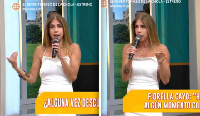 "He sido infiel en algún momento con un enamorado, no con mis esposos", aclaró Fiorella Cayo. Foto: captura América TV