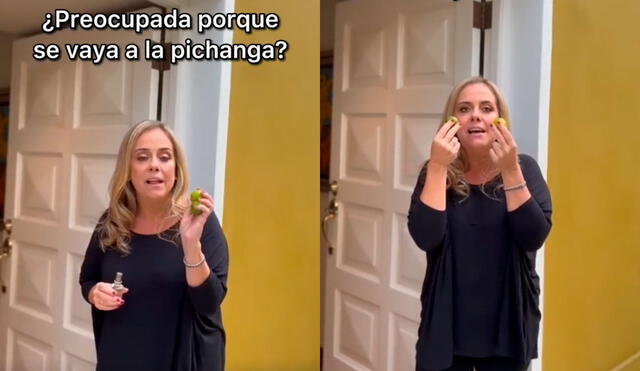 Josie Diez Canseco mostró una alternativa con el jugo de dos limones para evitar infidelidad. Foto: captura/TikTok