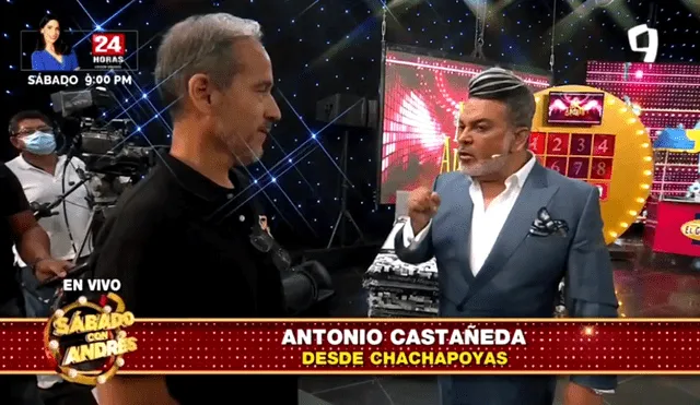 Andrés Hurtado defiende a televidente chachapoyano de su productor. Foto: Panamericana TV.