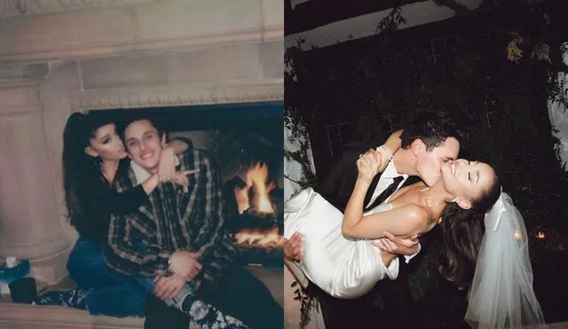 Ariana Grande y su esposo Dalton Gomez. Foto: composición LR/Instagram.