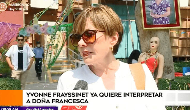 Yvonne Frayssinet, quien da vida a 'Doña Francesca' en Al fondo hay sitio, no ve la hora del estreno. Foto: América espectáculos/captura