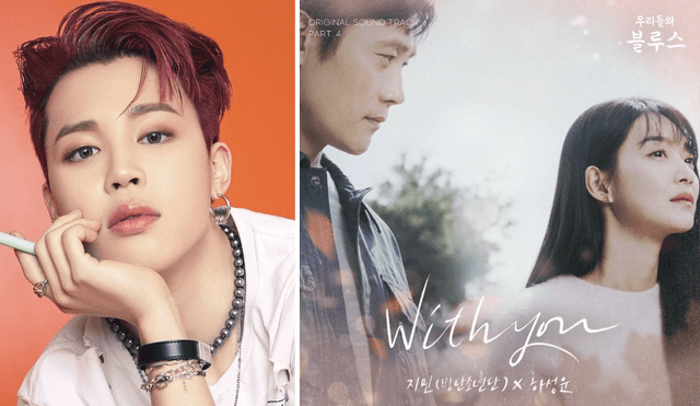 Jimin de BTS debutó en los OST de k-dramas con "With you", canción que forma parte de la banda sonora de "Our blues". Foto: composición La República / BIGHIT / YamYam Entertainment