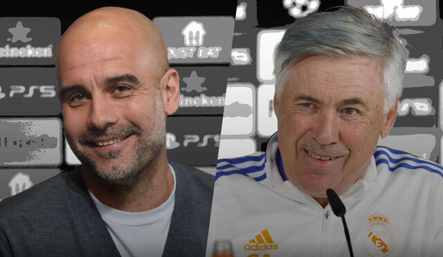 Guardiola y Ancelotti se volverán a enfrentar en Champions League. Foto: composición GLR/EFE