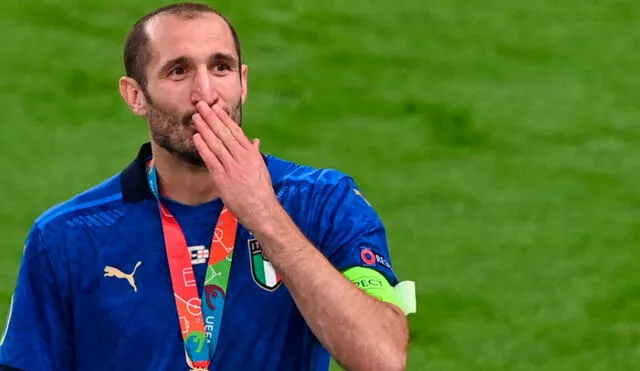 Giorgio Chiellini ganó la Eurocopa 2020 con Italia. Foto: AFP