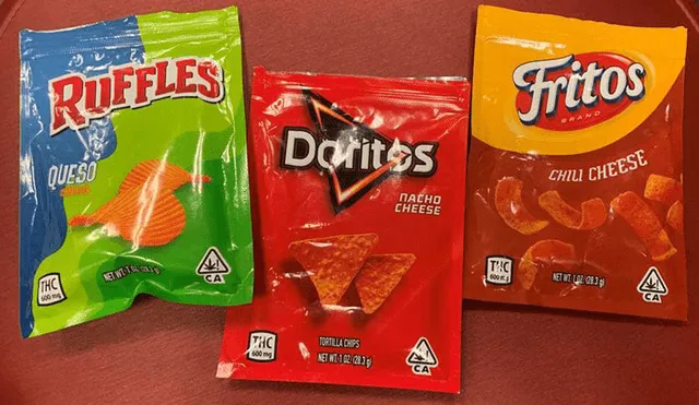 Ruffles, Doritos y Fritos son algunas de las marcas imitadas por negligentes vendedores de golosinas que contienen THC. Foto: Oklahoma Bureau of Narcotics