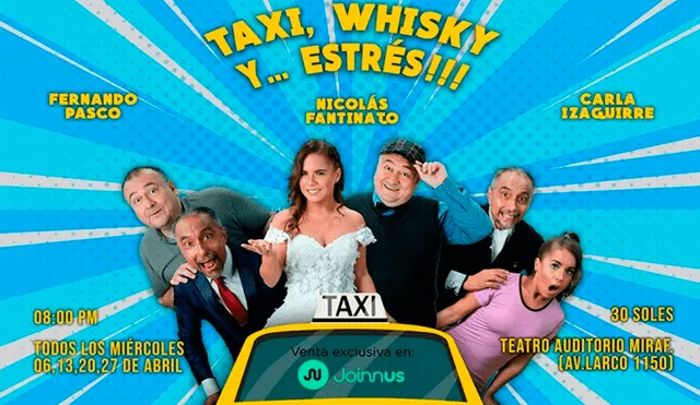 Nicolas Fantinato celebra sus 28 años de carrera con “Taxi, whisky y… estrés” en Miraflores. Foto: Difusión