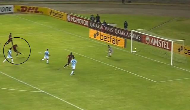 Luis Iberico sumó su segundo gol del partido contra Racing por Copa Sudamericana 2022. Foto: captura de ESPN