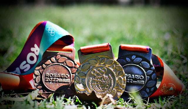 Las medallas oficiales de los Juegos Suramericanos de la Juventud. Foto: Rosario 2022