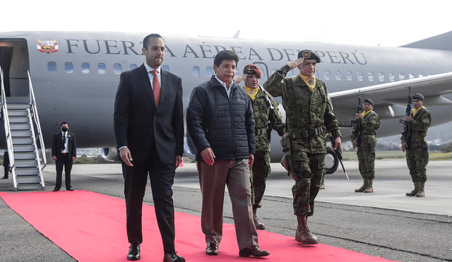 Pedro Castillo llegó a Ecuador este viernes 29 de abril para reunirse con su homólogo ecuatoriano Guillermo Lasso. Foto: Presidencia