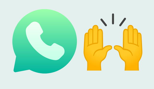 Este emoji de WhatsApp también es conocido como Raising Hands. Foto: composición LR