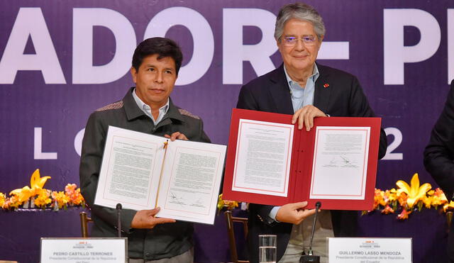 Pedro Castillo agradeció la entrega de vacunas para los ciudadanos peruanos en la frontera con Ecuador. Foto: Presidencia