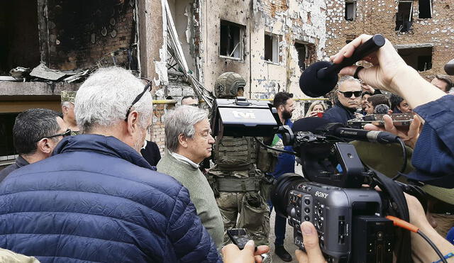 Visita. Los bombardeos se produjeron durante la visita de Antonio Guterres, Secretario General de la ONU. Foto: La República