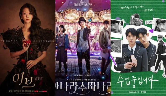 "Eve", "The sound of magic" y "Love class" figuran entre los dramas coreanos que llegan en mayo del 2022. Foto: composición tvN/Netflix/Viki