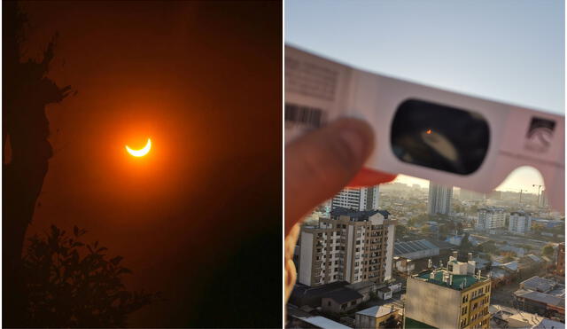 Los ciudadanos de Chile y Argentina fueron los más privilegiados para observar el primer eclipse solar del 2022. Foto: composición/@antipiretico/Twitter