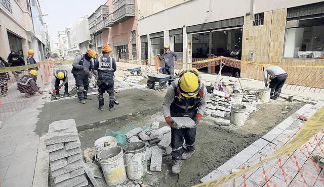 Obras. La meta es peatonalizar 41 cuadras en el Centro de Lima. Foto: Gerardo Marín/La República