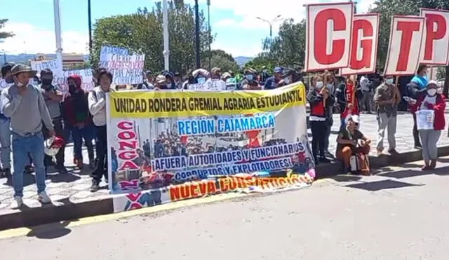 Los gremios también están de acuerdo con una nueva constitución. Foto: captura de video/Radio Continente Cajamarca.