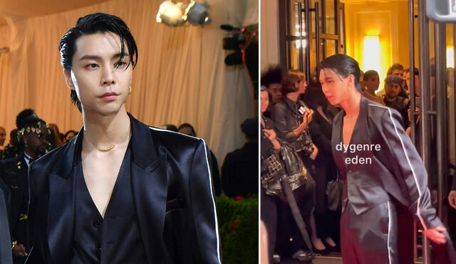 Johnny de NCT: idol de K-pop lució un traje de satín en la MET Gala 2022. Foto: composición AFP/captura Twitter