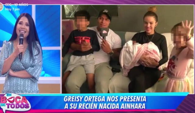 Greysi Ortega se enlazó con "En boca de todos" para comentar sobre el nacimiento de su hija. Foto: captura América TV