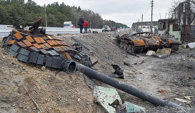 Arma símbolo. Misil antitanque "Javelin" (Jabalina) convertido en símbolo de la resistencia. Foto: EFE