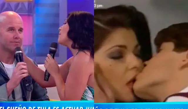 Tula Rodríguez le propuso a Gian Marco interpretar el beso entre los personajes de "María, la del barrio". Foto: captura/América TV