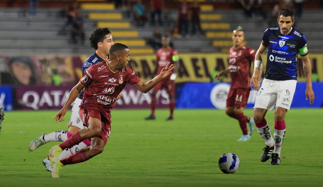 Tolima e Independiente del Valle igualaron sin goles en el primer tiempo. Foto: Deportes Tolima