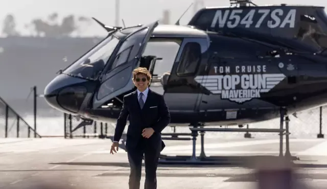Tom Cruise en la premiere de “Top Gun: Maverick”. Foto: The Hollywood Reporter