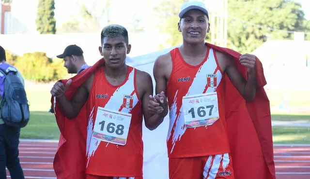 Luis Huamán y Luis Chávez quedaron en segundo y tercer lugar de los 1.500 metros planos, respectivamente. Foto: Comité Olímpico Perú