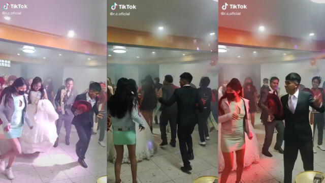 Los jovenes se divirtieron junto a los esposos. Foto: captura de TikTok