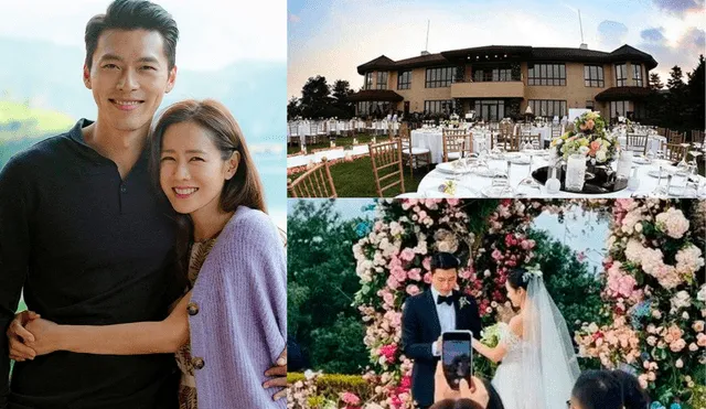 Hyunbin y Son Ye Jin tuvieron un boda de ensueños en el local Aston. Foto composición: La República.