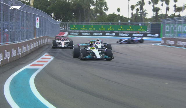 Así fue la lucha entre Hamilton y George Russell. Foto: F1.