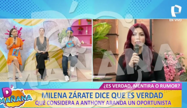 Milena Zárate dijo que no conoce a Anthony Aranda a pesar de haber coincidido en "Reinas del show". Foto: D' mañana/captura