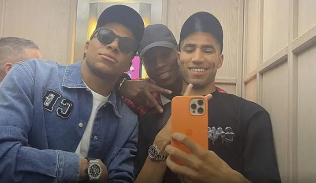 Kylian Mbappé junto a Achraf Hakimi en su visita a Madrid. Foto: Instagram