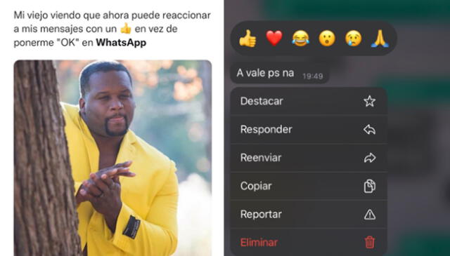 Decenas de usuarios no dudaron en reaccionar ante la nueva función de WhatsApp. Foto: composición LR/Twitter