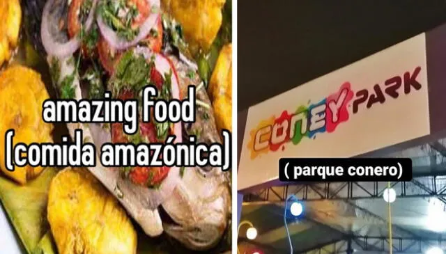 "Amazing food" y "Coney Park" están entre los memes más originales de Twitter. Foto: composición LR/Twitter