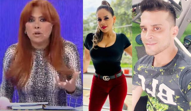 Magaly Medina aseguró que ella no tiene motivos para inventar ampays. Foto: composición captura/ATV, Giuliana Rengifo/Instagram, Christian Domínguez/Instagram