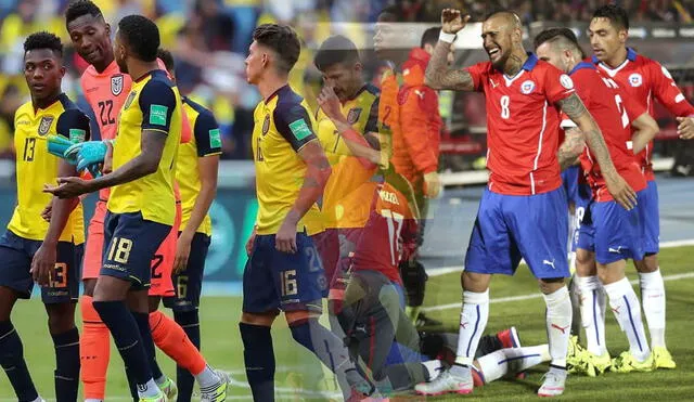 Chile busca llegar al Mundial restándole puntos a Ecuador. Foto: composición GLR/EFE