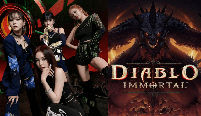 Anuncio de Diablo Immortal fue al otro nivel con aespa. Foto composición: SM Entertainment/Mobile Play Store.