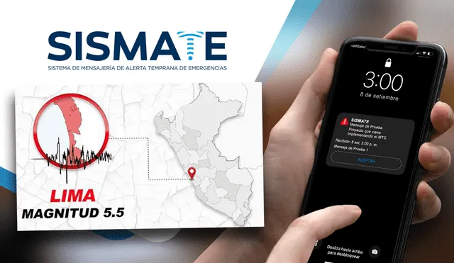 Sismate es una herramienta de alarma tempra ante desastres naturales para  teléfonos celulares. Foto: Composición/MTC/Fabrizio Oviedo