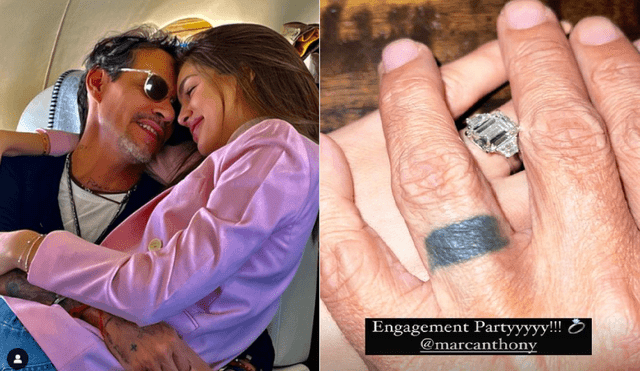 Marc Anthony y Nadia Ferreira se unieron en compromiso. Foto: Marc Anthony/Instagram