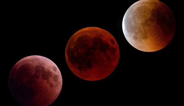 En el eclipse lunar del 15 y 16 de mayo, la superficie del satélite natural adquirirá un color rojo que contrastará en el cielo nocturno. Foto: WikiCommons