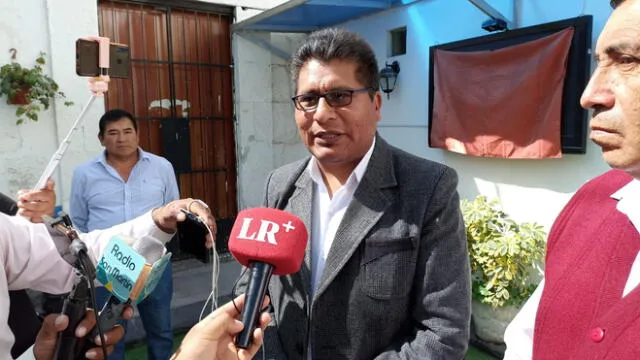 Walter Aduviri llegó a Arequipa, a la sede de su partido Perú Soberano.  Foto: URPI/Wilder Pari