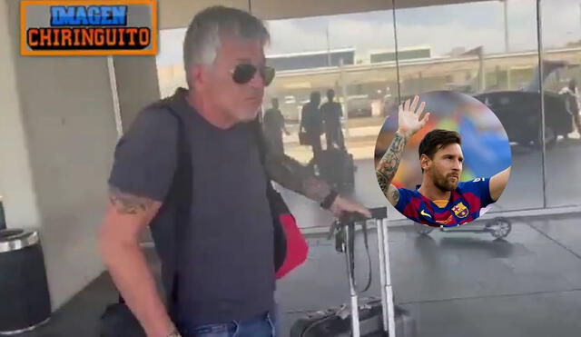 Jorge Messi en su llegada a Barcelona. Foto: composición/ El Chiringuito TV/ FC Barcelona