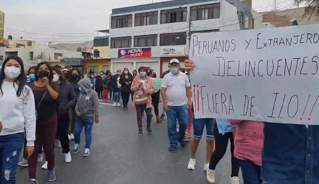 Manifestantes exigieron mayor presencia policial. Foto: Captura Ilo Noticias