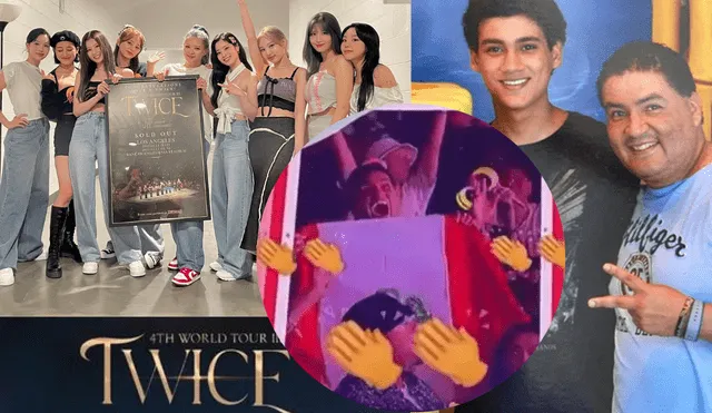 El hijo del reconocido actor Alfredo Benavides estuvo presente en el concierto de TWICE en Los Ángeles. Foto: composición/ captura de Twitter/Instagram/WAPA