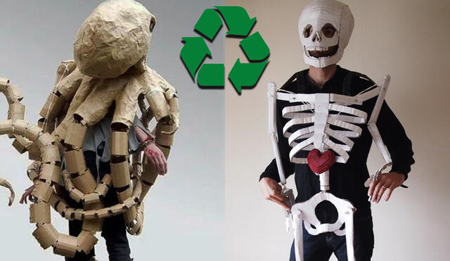 Distintos disfraces se pueden fabricar con materiales reciclados. Foto: composición La República