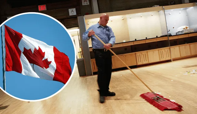 Te contamos a cuánto asciende el sueldo de los trabajadores de limpieza en Canadá. Foto: composición AFP