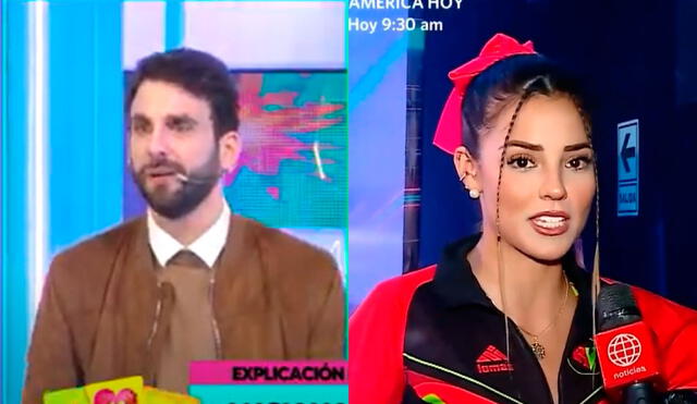 Rodrigo González reaccionó al presunto retoque en el rostro de Luciana Fuster. Foto: composición captura Willax TV, captura América TV.